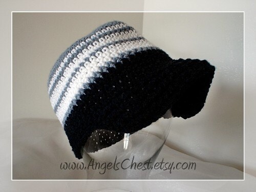 PDF Crochet Pattern - Beanie Brim and Visor Hat (unisex) by