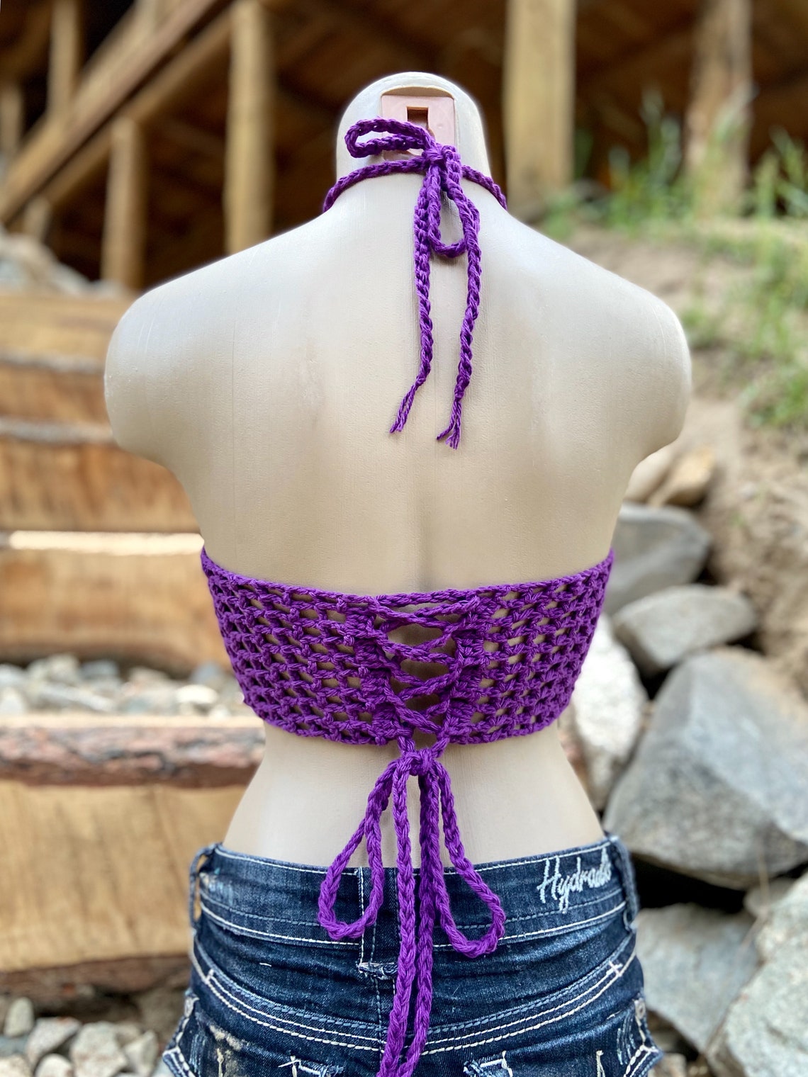 Crochet Halter Top PURPLE Festival Top Modern Top Hippie - Etsy