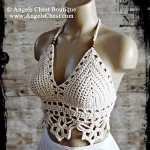 Crochet Pattern Summer Halter Top, Crop top by AngelsChest - Pattern No. 70