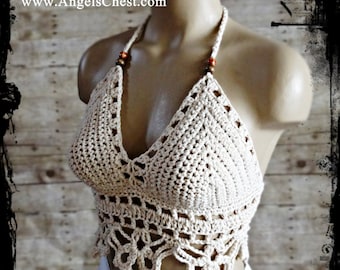 Crochet Pattern Summer Halter Top, Crop top by AngelsChest - Pattern No. 70