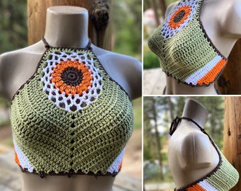 Gehaakte halter top - Festival top - Moderne top - Hippie - Boho top - Sexy crop top - Dreamcatcher - Zomerkleding - Bralette by AngelsChest