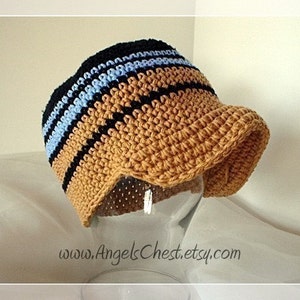 PDF Pattern Cute Beanie Brim Visor Crochet Hat for Boy or Girl Newborn to Adult size No. 5 image 4