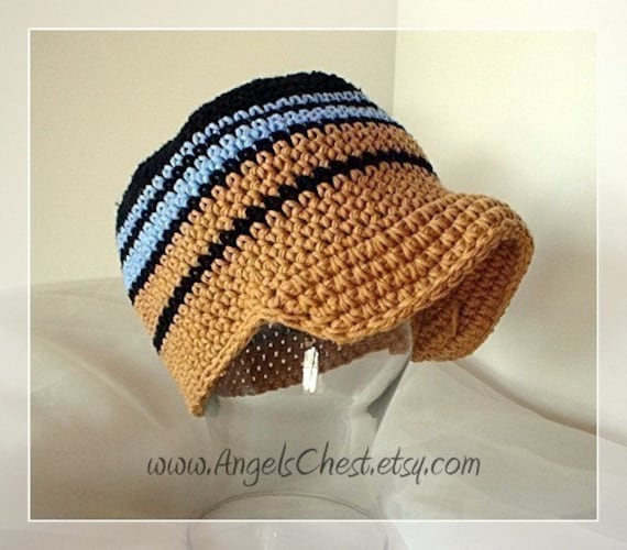 PDF Crochet Pattern - Beanie Brim and Visor Hat (unisex) by