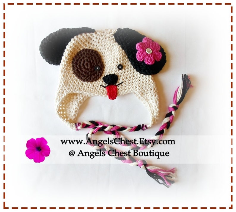 Crochet PUPPY DOG Hat PDF Pattern Sizes Newborn to Adult Boutique Design No. 33 by AngelsChest image 2