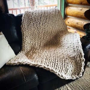 Custom Handmade Chunky Chenille Throws and Blankets | Chunky Knit Blanket | Soft Chenille Hand-Knit Throw | Chenille | Home Decor | Boho
