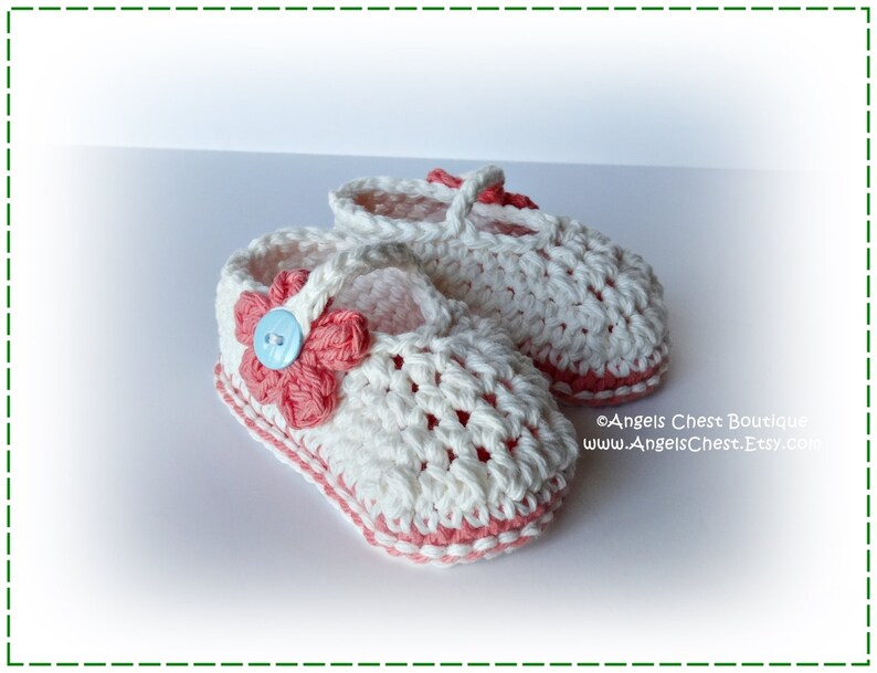 PDF Crochet Pattern No. 65 Baby Booties Strawberry Cuffed Boy Booties Slippers Sizes Newborn to 24 months by AngelsChest image 3