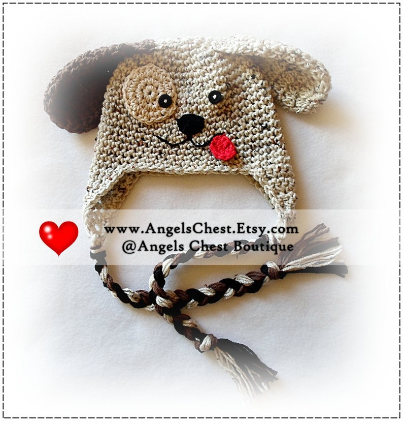 Crochet PUPPY DOG Hat PDF Pattern Sizes Newborn to Adult Boutique ...