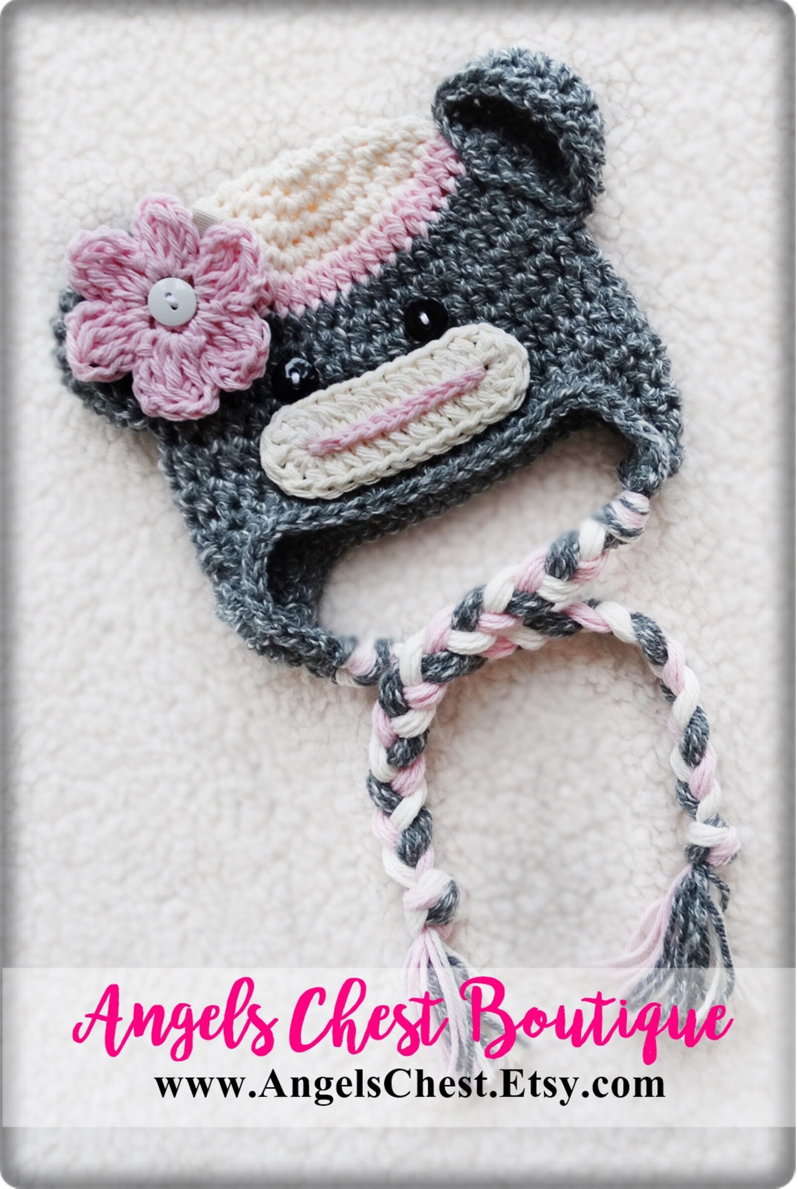 Crochet Pattern Sock Monkey Hat by Angelschest Includes Etsy