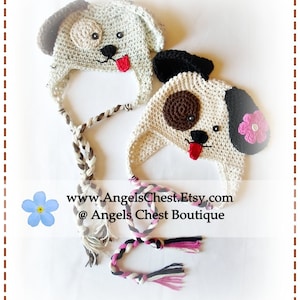 Crochet PUPPY DOG Hat PDF Pattern Sizes Newborn to Adult Boutique Design - No. 33 by AngelsChest