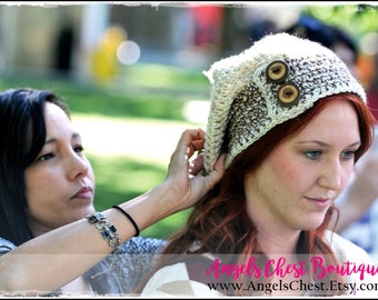 SLOUCHY Hat and Ear Warmers Headband Crochet Pattern Size Preteen to Adult Boutique Design - No. 45 by AngelsChest