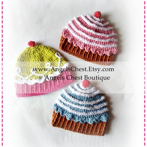 Crochet CUP CAKE Hat PDF Pattern Sizes Newborn to Adult Boutique Design No. 32 by AngelsChest image 2