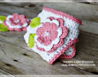 Crochet Diaper Cover and Headband with Flowers PDF Pattern Sizes Newborn to 12 months - Boutique Design - No. 67 by AngelsChest