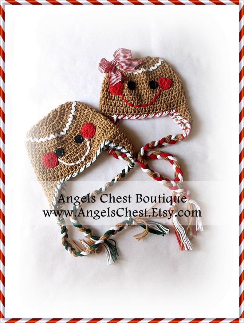 Gingerbread Cookie Crochet Hat Pattern Size Newborn to Preteen Boutique Design No. 43 by AngelsChest image 2