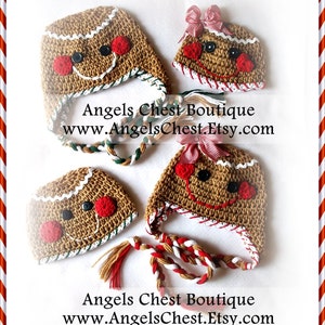 Gingerbread Cookie Crochet Hat Pattern Size Newborn to Preteen Boutique Design No. 43 by AngelsChest image 1