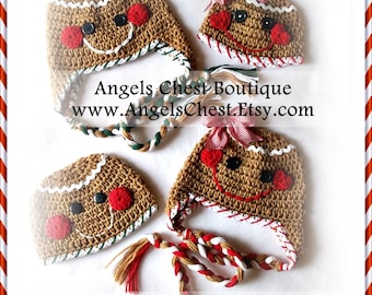 Gingerbread Cookie Crochet Hat Pattern Size Newborn to Preteen Boutique Design - No. 43 by AngelsChest