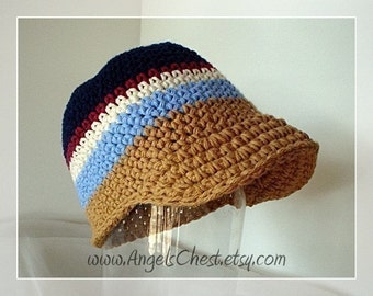 PDF Pattern Cute Beanie Brim Visor Crochet Hat for Boy or Girl Newborn to Adult size No. 5