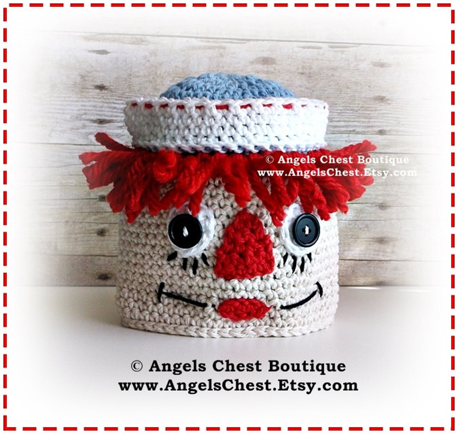Crochet Raggedy Ann and Andy Inspired Beanie Hat PDF Pattern | Etsy