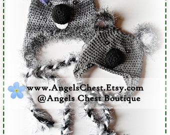 PDF PATTERN Cute Hand Crochet KOALA Bear Hat Newborn to Adult Size Boutique Design - No. 30 by AngelsChest