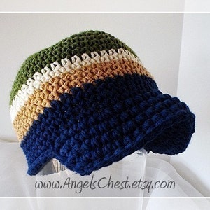 PDF Pattern Cute Beanie Brim Visor Crochet Hat for Boy or Girl Newborn to Adult size No. 5 image 2