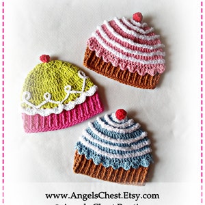 Crochet CUP CAKE Hat PDF Pattern Sizes Newborn to Adult Boutique Design No. 32 by AngelsChest image 1