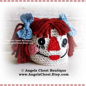 Crochet Raggedy Ann and Andy Inspired Beanie Hat PDF Pattern Sizes ...