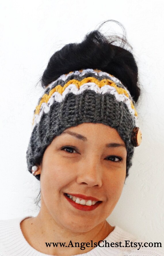 Messy Bun Beanie Crochet Messy Bun 