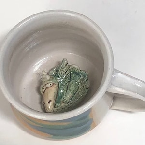 Dragon in Mug Stoneware Handmade