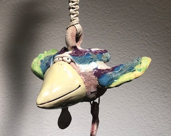 Bird Hanging Stoneware Handmade