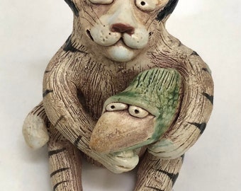 Cat Medium Stoneware Handmade