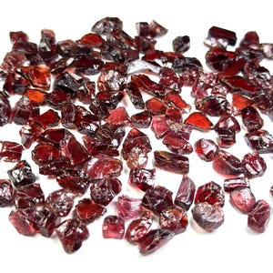 50 Raw Red Garnet Gemstones: Natural Untreated Rough Crystals (8-12 MM)