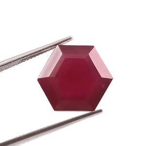 Natural Ruby faceted Gemstone Red Ruby Hexagon Shape Loose Stone For Making Jewelry