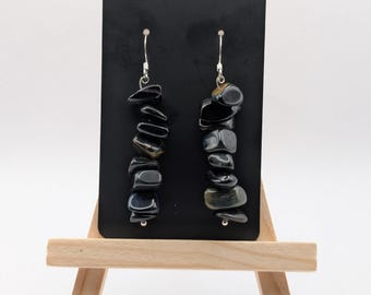 Blue Tigers Eye Earrings
