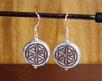 Glass Flower of Life Earrings