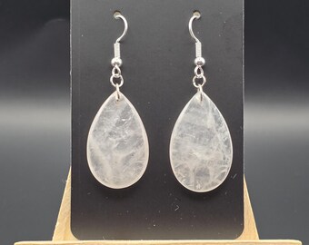 Rose Quartz teardrop earrings