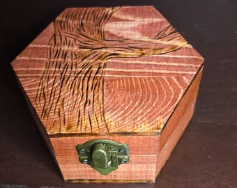 Woodburned Jewelry Box