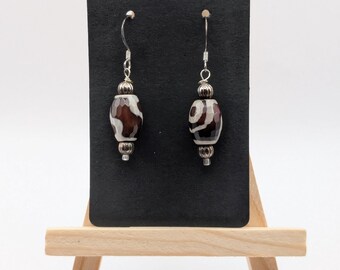 Tibetan Agate dangle earrings