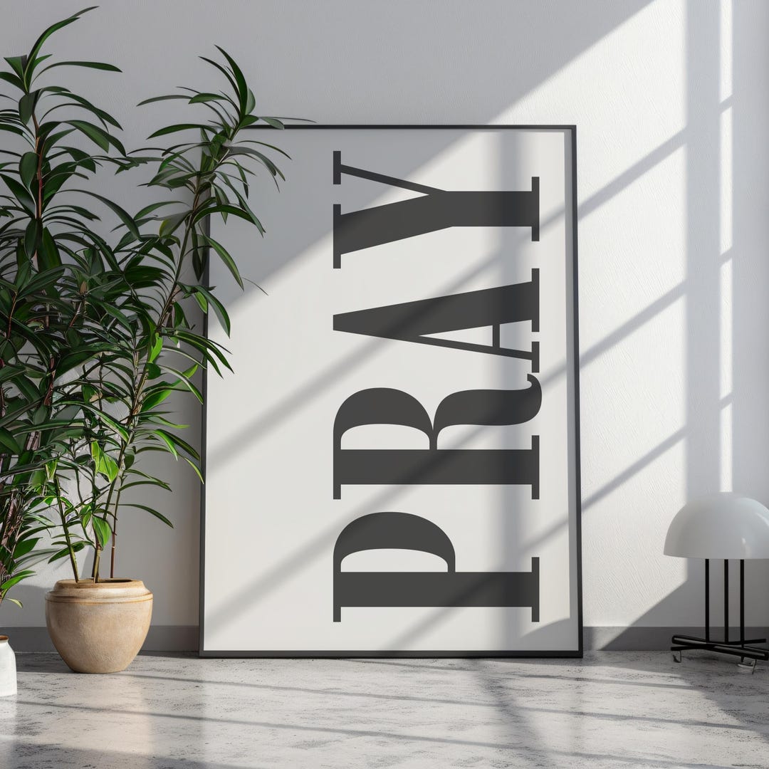 Pray Wall Art Bible Verse Scripture Print Christianity Home Decor ...