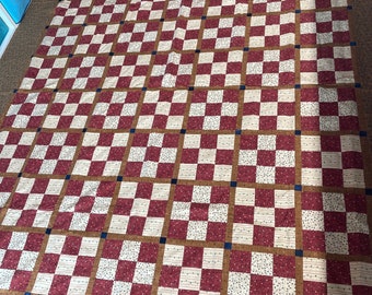 Flannel Nine Patch Quilt Top