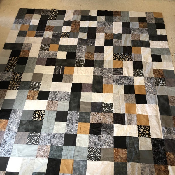 Brown and Gray Quilt Etsy