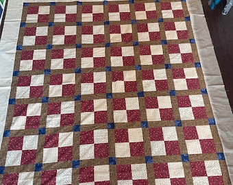 Four Patch Flannel Quilt Top