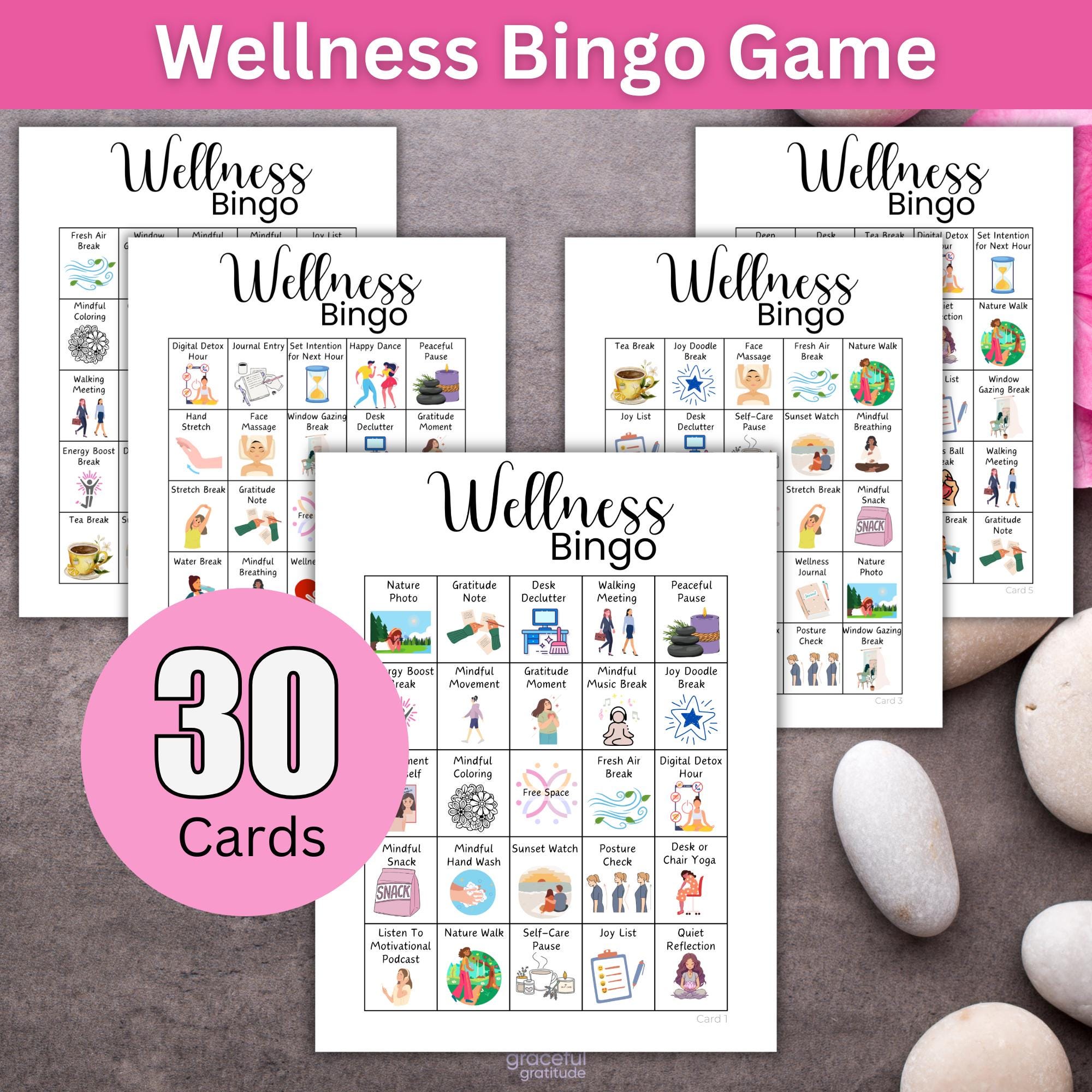 Wellness Bingo Game | Printable Mindful Group Activity for Teams ...