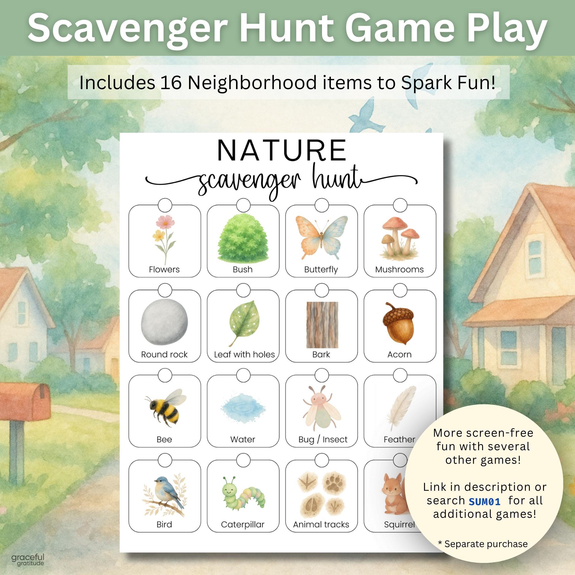 Neighborhood Scavenger Hunt Printable | Outdoor Activity for Kids ...