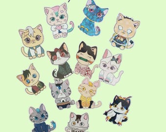 Demon slayer kitty sticker pack