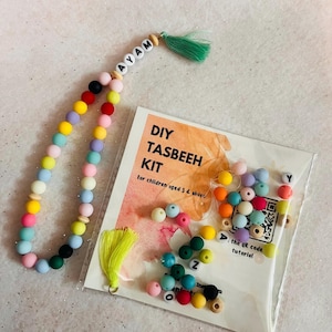 Kit de bricolage Tasbeeh pour enfants | Cadeau pour l&#39;Aïd du Ramadan |  Activité du Ramadan | Kit d&#39;artisanat islamique |  Faveur Tasbeeh personnalisée | Cadeau musulman