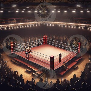 Boxing Match Art Print - Dynamic Sports Wall Decor, Vintage Fight Poster, Athlete Motivation Artwork