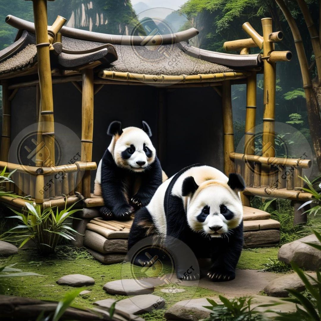 Panda Art Print - Cute Wildlife Wall Decor, Adorable Bamboo Forest ...