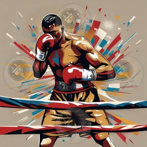 Boxer Art Print - Powerful Sports Wall Decor, Athlete Motivation Poster, Boxing Champion Artwork