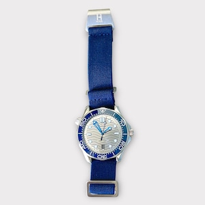 Cinturino elastico per orologio H-Hour French Marine Nationale 20 mm blu