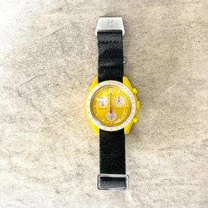 Cinturino elastico per orologio H-Hour French Marine Nationale 20 mm Nero