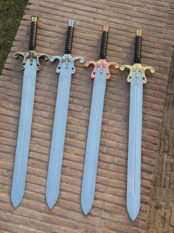 Handmade He-Man Sword Replica 1987 Movie, Hand Forged Carbon Steel Blade Cosplay Sword With Leather Sheath